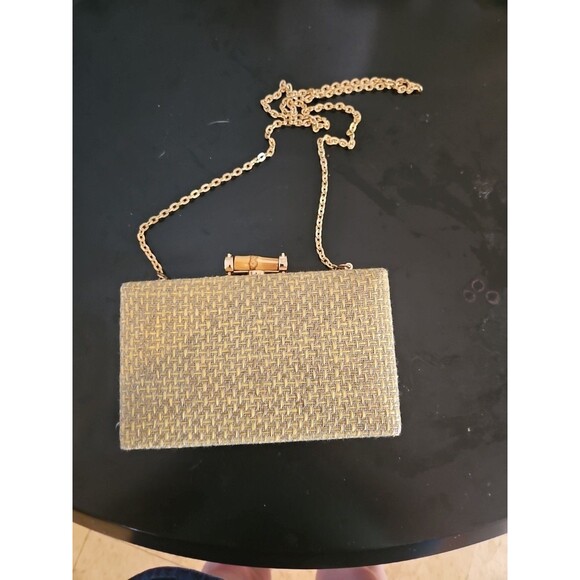Dolce Vita Sandy Woven Clutch Bag Beige/gold